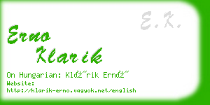 erno klarik business card